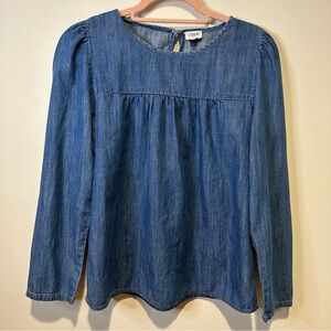 j crew chambray blouse size small